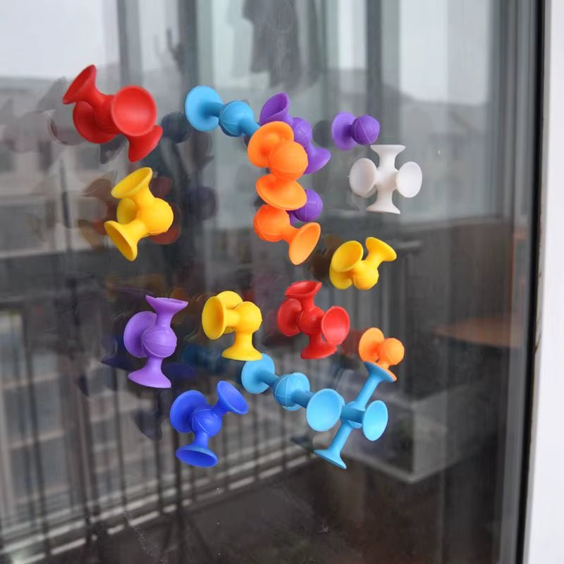 Suction Cup Toy, Soft Throw Darts Set,Building Blocks Pop Sucker Toy,Fidget Toy for Kids,Parent - Child Interactive Game - FLUFFI
