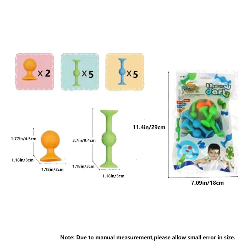 Suction Cup Toy, Soft Throw Darts Set,Building Blocks Pop Sucker Toy,Fidget Toy for Kids,Parent - Child Interactive Game - FLUFFI