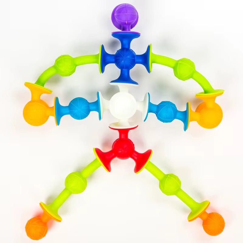 Suction Cup Toy, Soft Throw Darts Set,Building Blocks Pop Sucker Toy,Fidget Toy for Kids,Parent - Child Interactive Game - FLUFFI