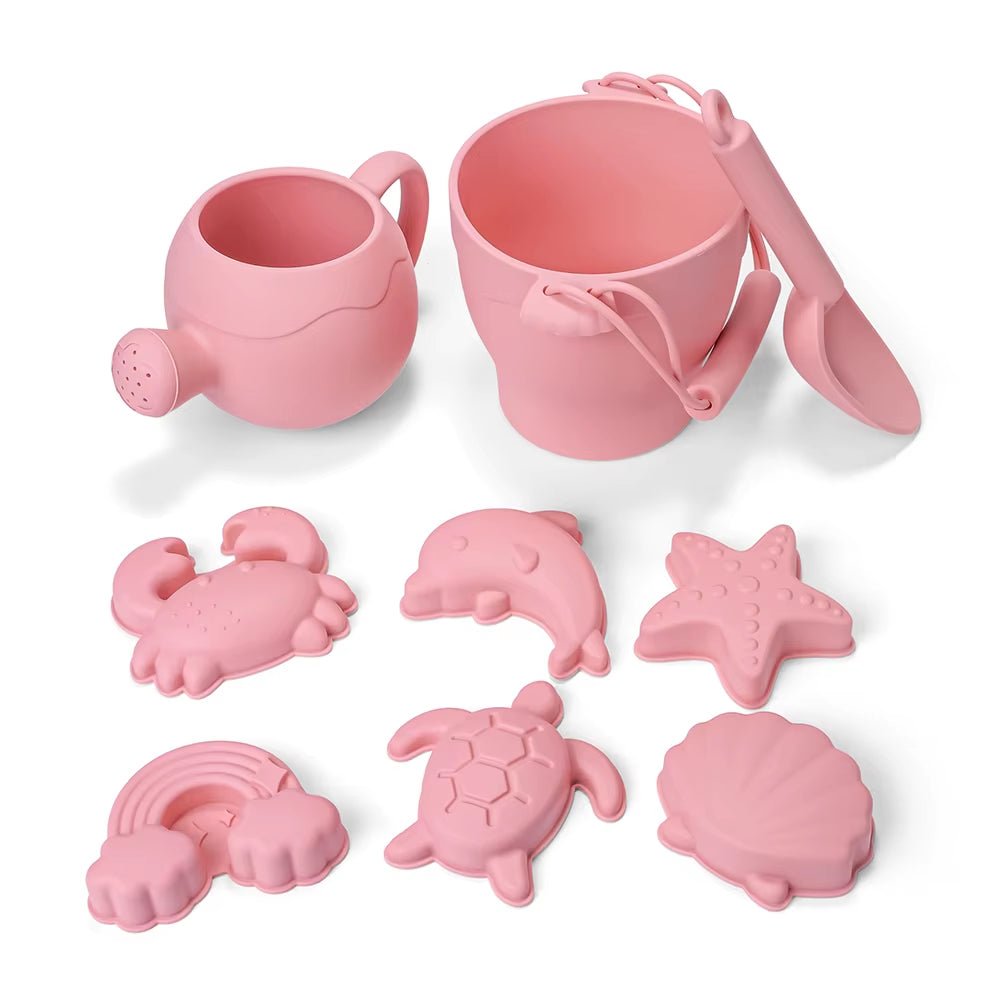 Summer Beach Set Toys for Kids Digging Sand Plastic Bucket Watering Bottle Shovels Children Beach Water Game Toys Tool - FLUFFI