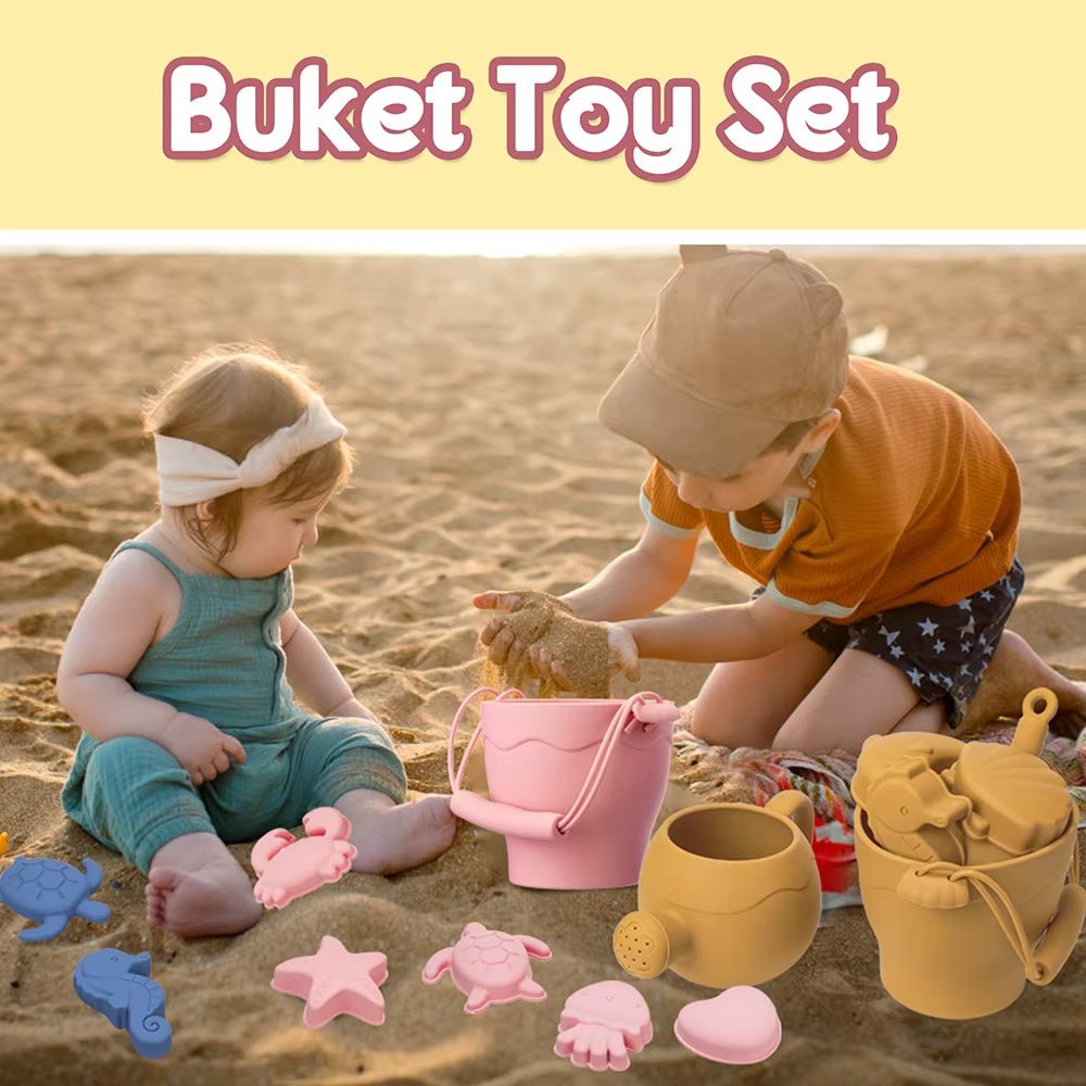 Summer Beach Set Toys for Kids Digging Sand Plastic Bucket Watering Bottle Shovels Children Beach Water Game Toys Tool - FLUFFI