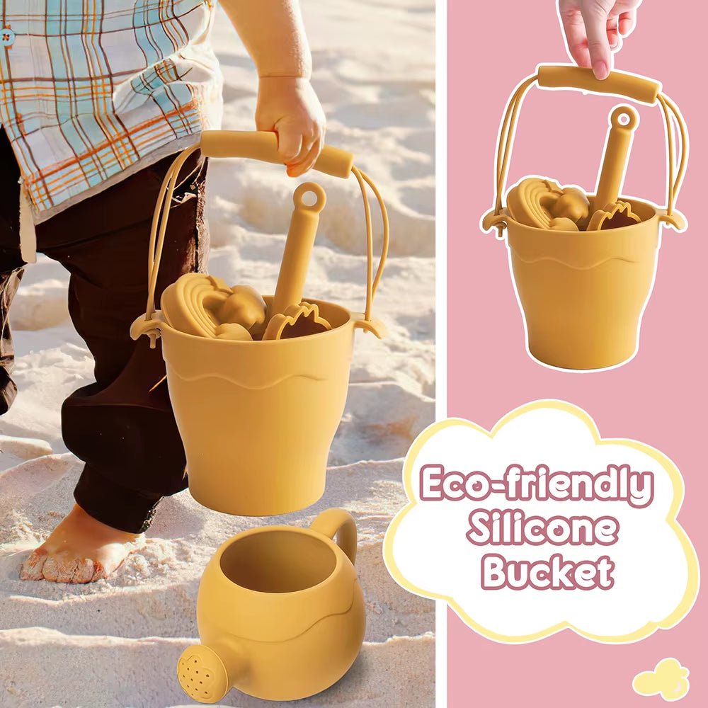 Summer Beach Set Toys for Kids Digging Sand Plastic Bucket Watering Bottle Shovels Children Beach Water Game Toys Tool - FLUFFI