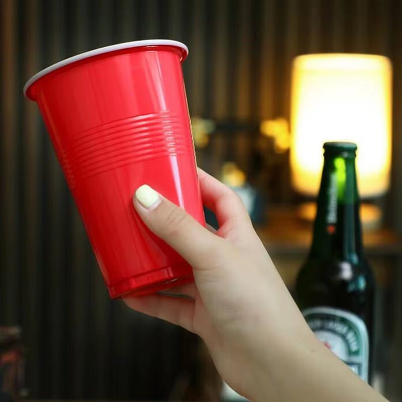 Table Tennis Ball Set Party Game Pong Glasses for Bachelor Red and Blue Beer Drinking Cup Set with Pong Balls &12 Beer Glasses - FLUFFI
