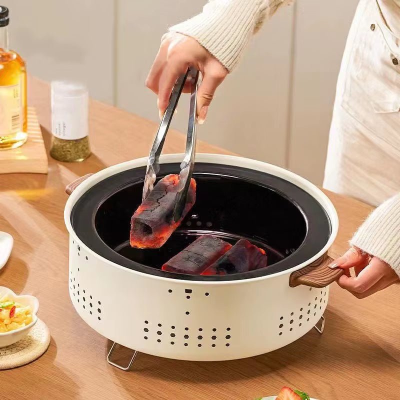 Tabletop Stove Fire Pit Fireplace Heating BBQ Grill Wood Burning Camp Stove for Household Outdoor Indoor Hiking Cooking Camping - FLUFFI