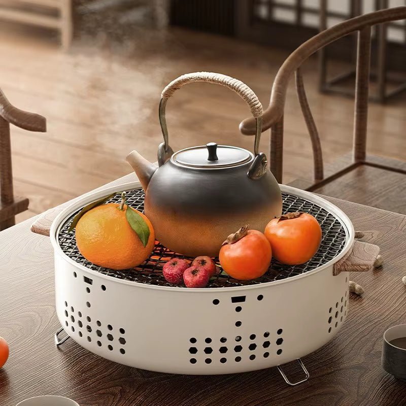 Tabletop Stove Fire Pit Fireplace Heating BBQ Grill Wood Burning Camp Stove for Household Outdoor Indoor Hiking Cooking Camping - FLUFFI