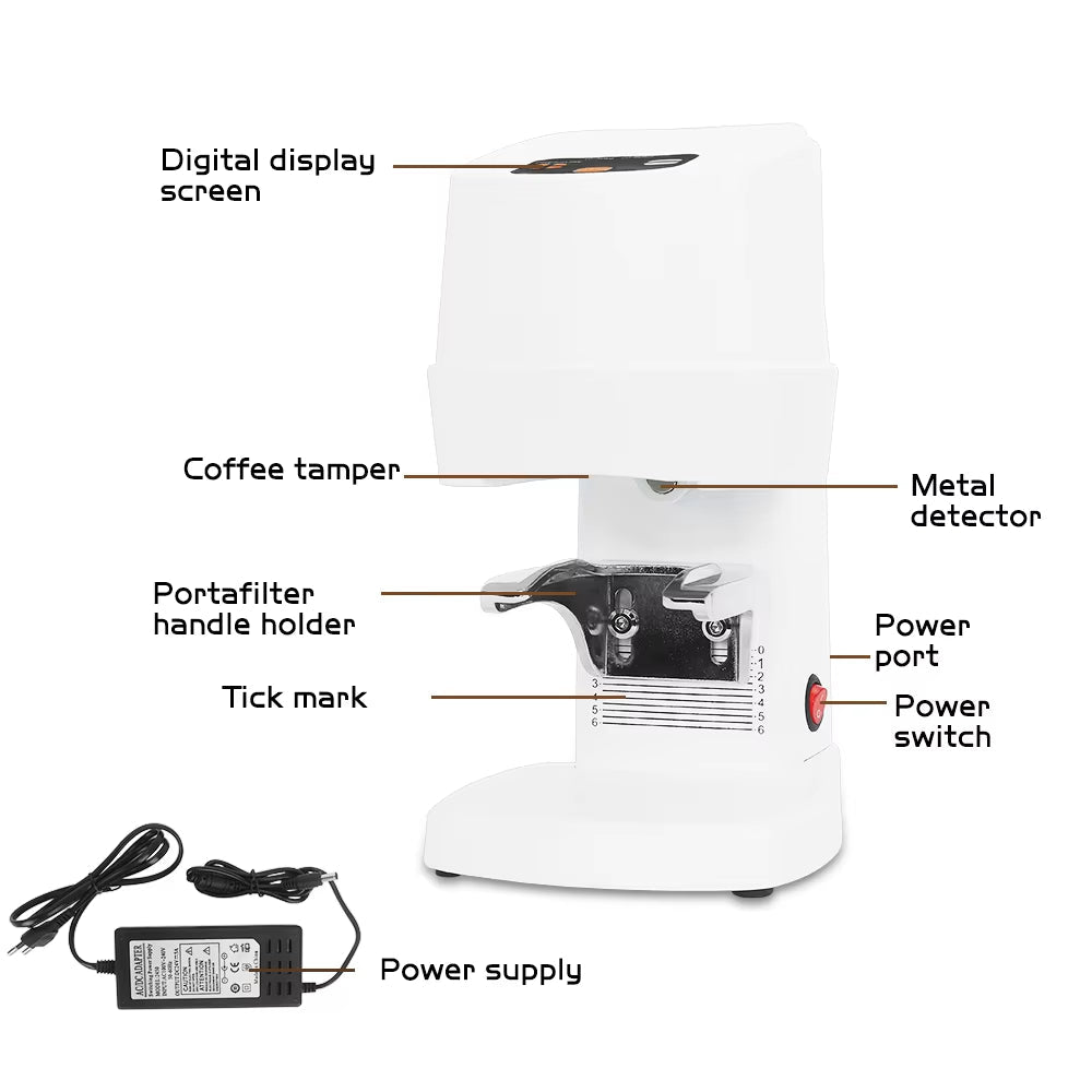 Tamper 58MM for Coffee Automatic Electric Bean Powder Flat Press Stainless Steel with Power Supply Tamper Coffee Tool - FLUFFI