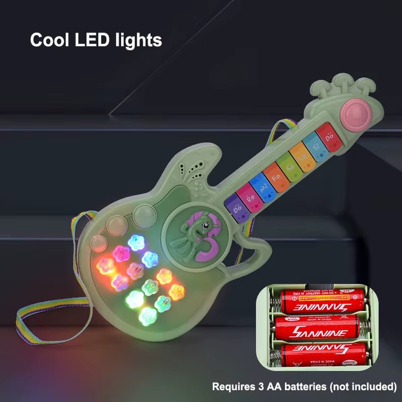 Three - Mode Children'S Electric Guitar Button Cartoon Toy Piano Children'S Early Education Educational Toy Musical Instrument - FLUFFI