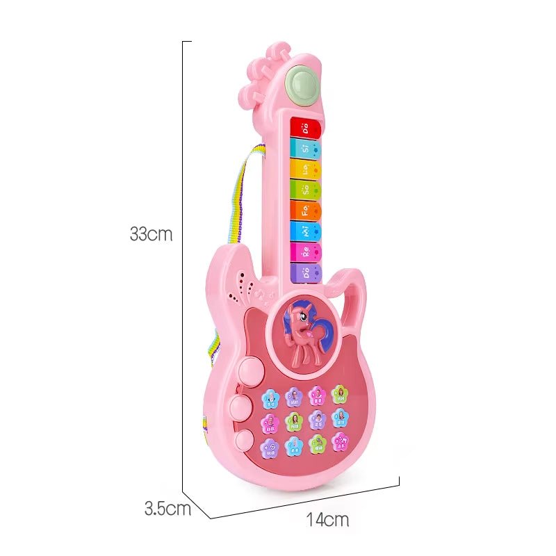 Three - Mode Children'S Electric Guitar Button Cartoon Toy Piano Children'S Early Education Educational Toy Musical Instrument - FLUFFI