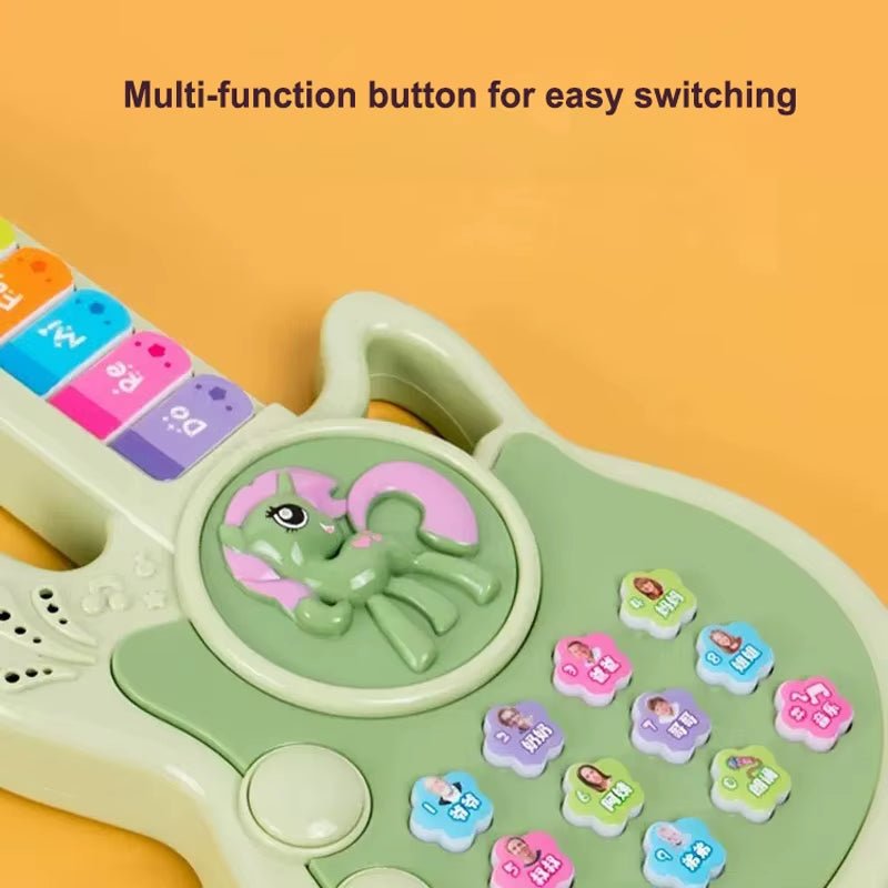Three - Mode Children'S Electric Guitar Button Cartoon Toy Piano Children'S Early Education Educational Toy Musical Instrument - FLUFFI