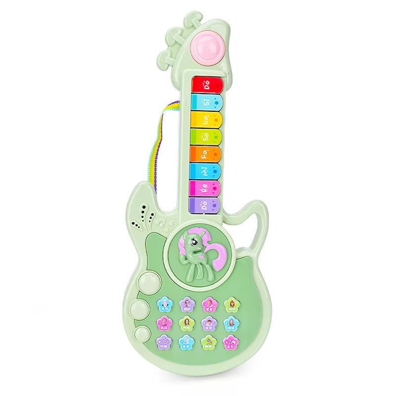 Three - Mode Children'S Electric Guitar Button Cartoon Toy Piano Children'S Early Education Educational Toy Musical Instrument - FLUFFI