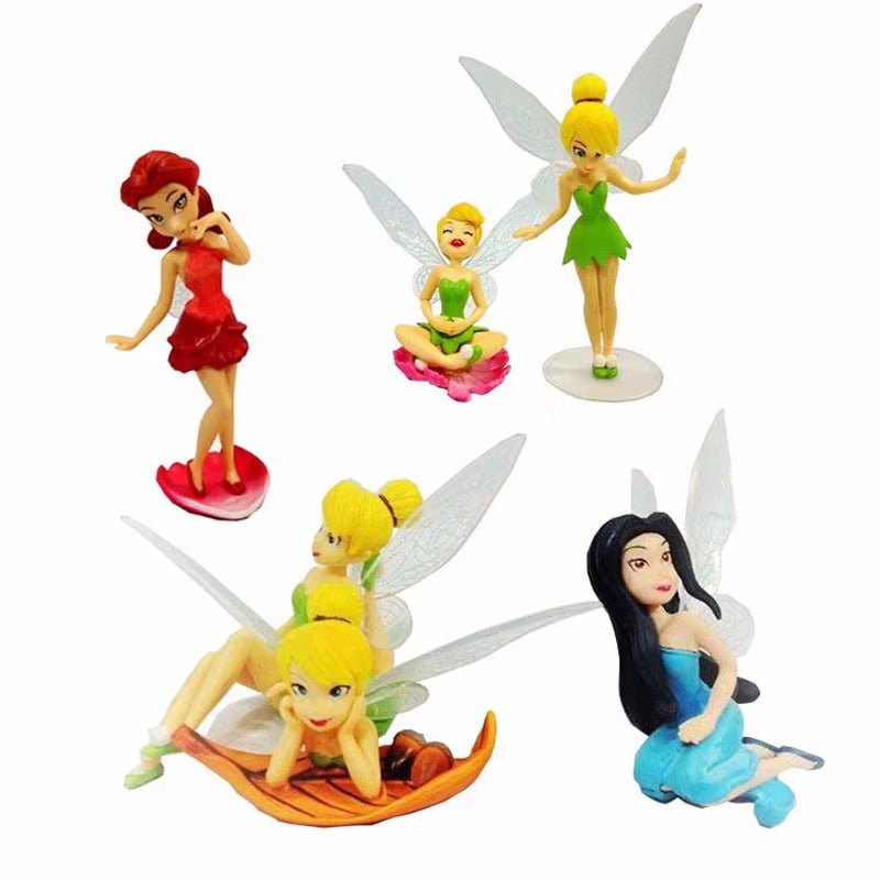 Tinkerbells Dolls Mini Fairy Figure Toys Children Animation Cartoon Toys Girls Dolls Baby Toy Decorations Figure - FLUFFI