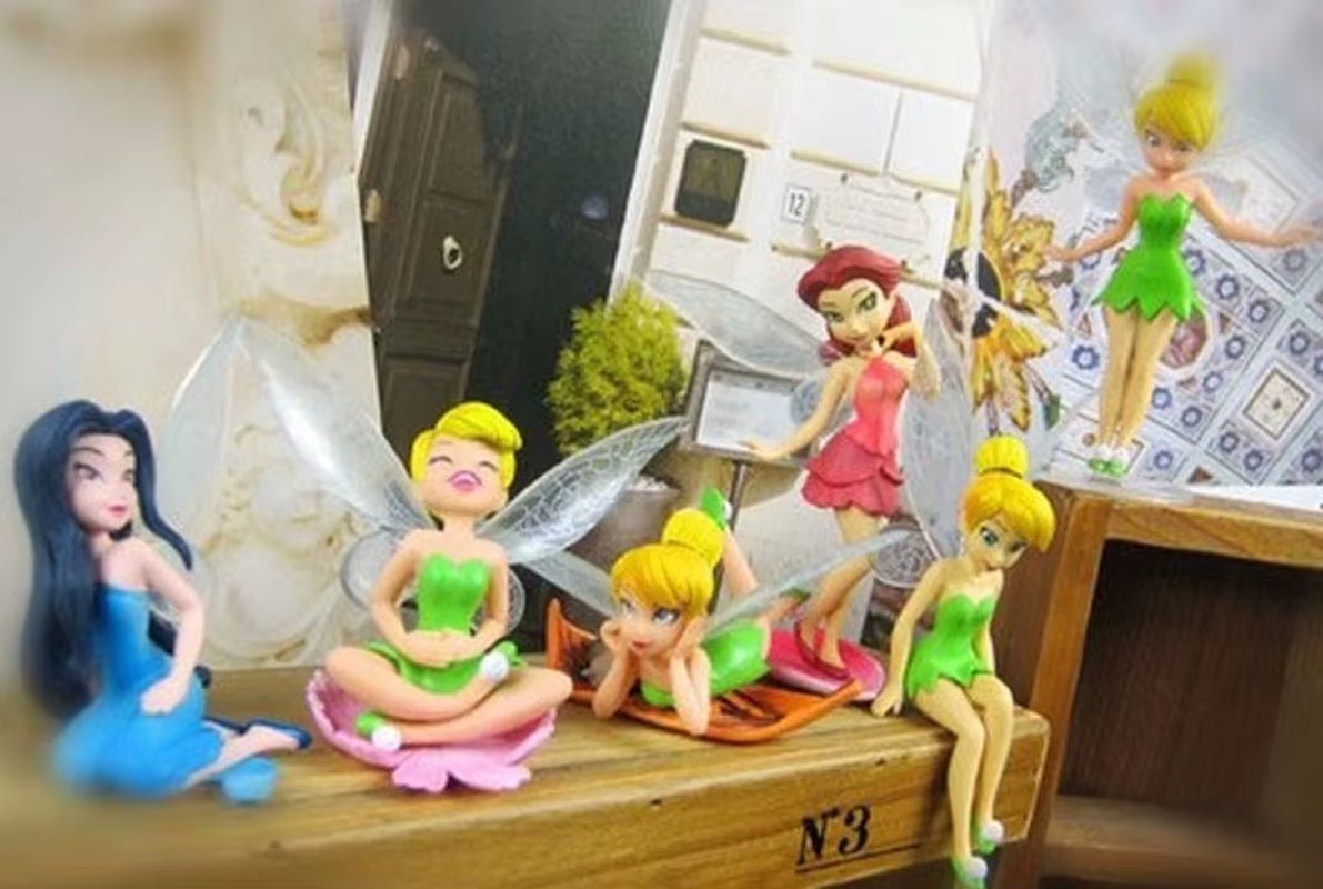Tinkerbells Dolls Mini Fairy Figure Toys Children Animation Cartoon Toys Girls Dolls Baby Toy Decorations Figure - FLUFFI