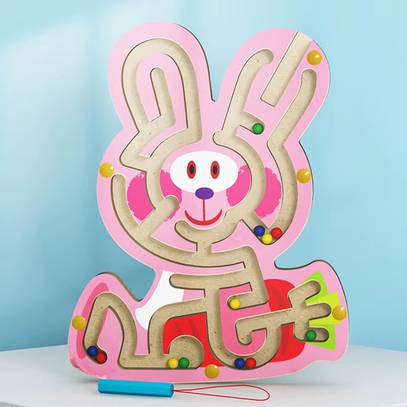 Track Maze Balance Board - Magnetic Wooden Puzzle - Labyrinth Baby Toys - FLUFFI