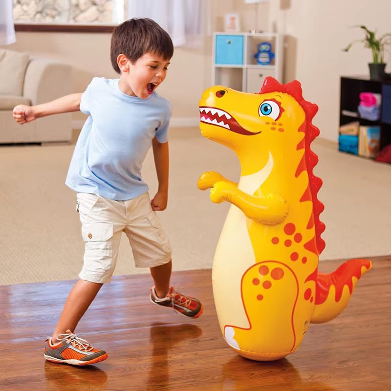 Tumbler Boxing Inflatable Dinosaur Punching Bag Boys Games Sport Toys Christmas Birthday Gift for Boys Girls Parent Child Toys - FLUFFI