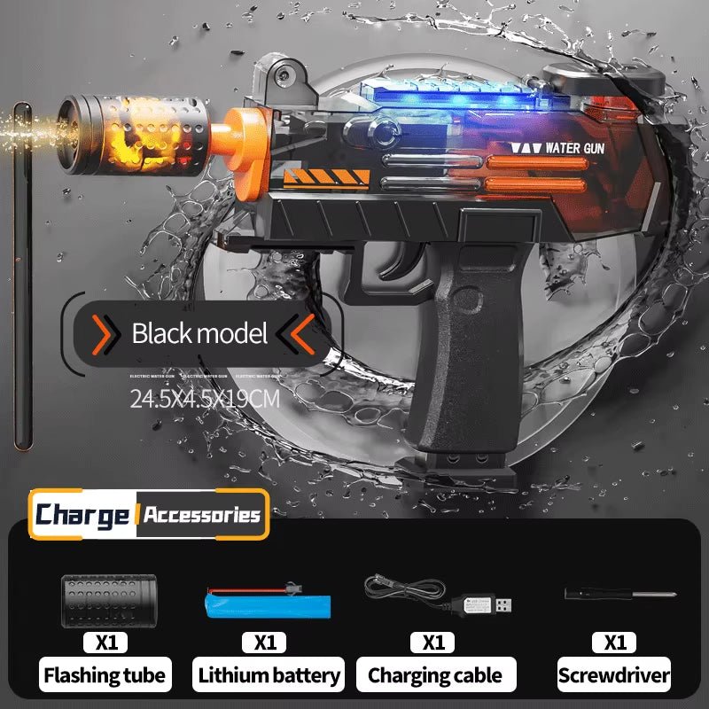Water Gun Toy | Electric UZI Flamethrower | High - Power Full Automatic - FLUFFI