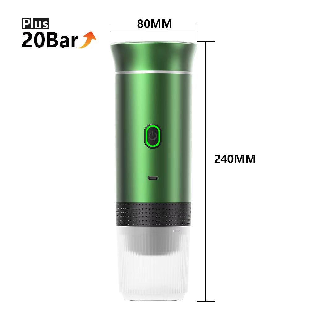 Wireless Electric Portable Espresso Coffee Machine for Car & Home Camping Coffee Maker 3 - In - 1 Capsule Powder Travel Coffee Maker - FLUFFI