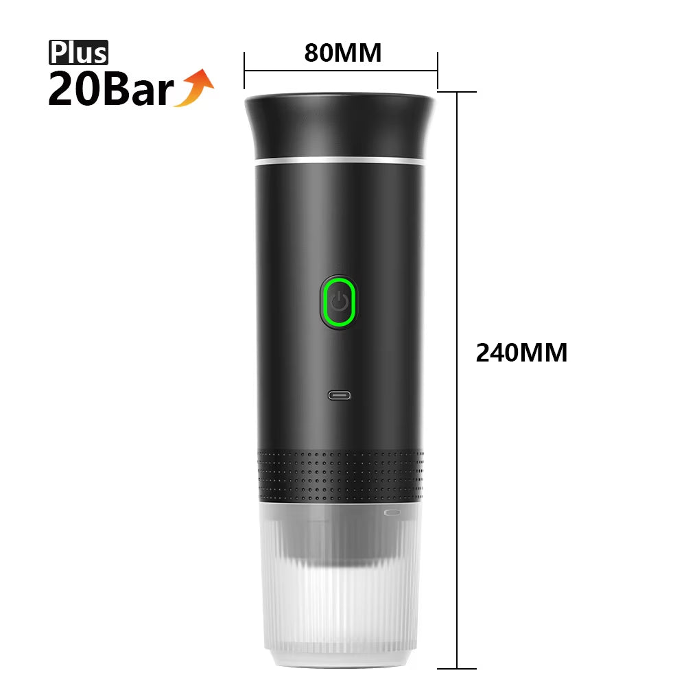 Wireless Electric Portable Espresso Coffee Machine for Car & Home Camping Coffee Maker 3 - In - 1 Capsule Powder Travel Coffee Maker - FLUFFI