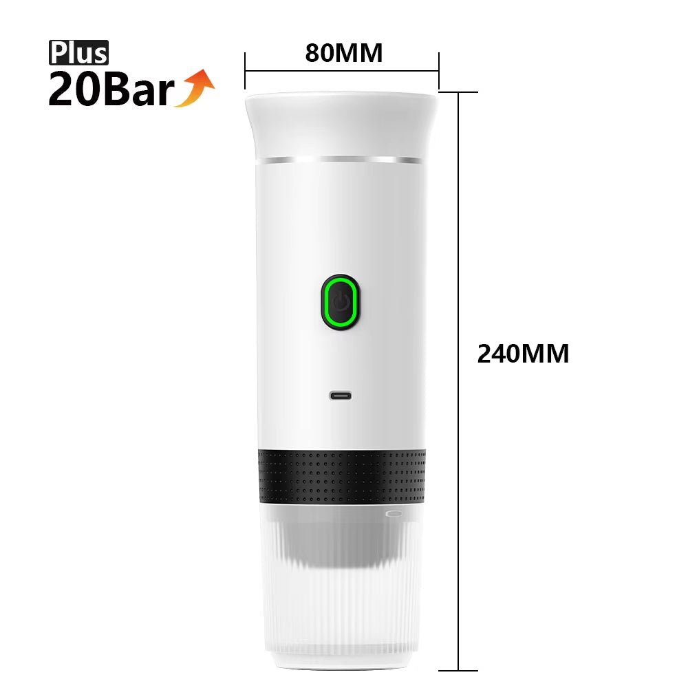 Wireless Electric Portable Espresso Coffee Machine for Car & Home Camping Coffee Maker 3 - In - 1 Capsule Powder Travel Coffee Maker - FLUFFI