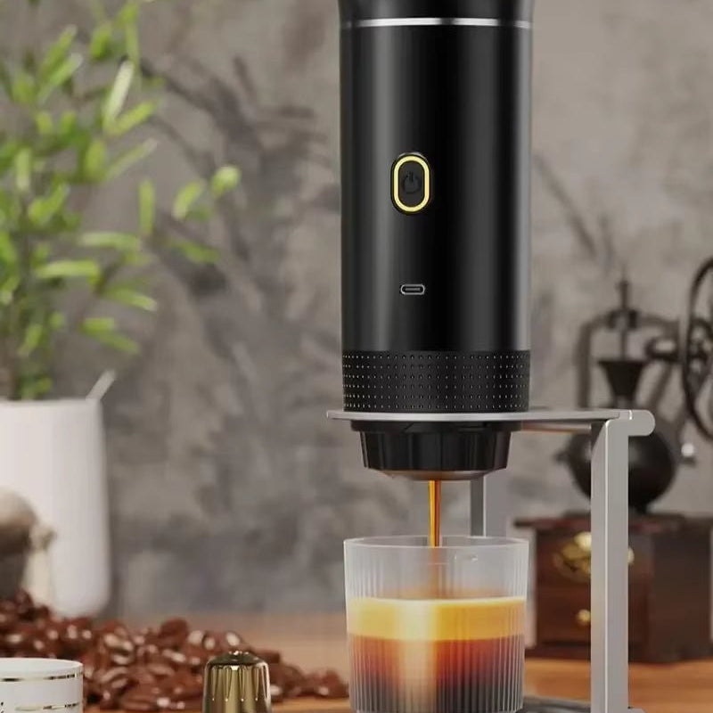 Wireless Electric Portable Espresso Coffee Machine for Car & Home Camping Coffee Maker 3 - In - 1 Capsule Powder Travel Coffee Maker - FLUFFI