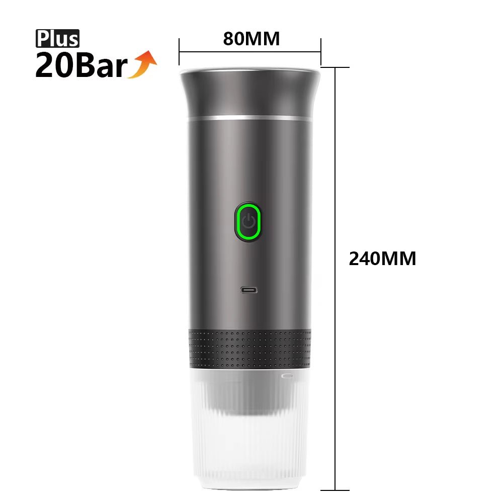 Wireless Electric Portable Espresso Coffee Machine for Car & Home Camping Coffee Maker 3 - In - 1 Capsule Powder Travel Coffee Maker - FLUFFI