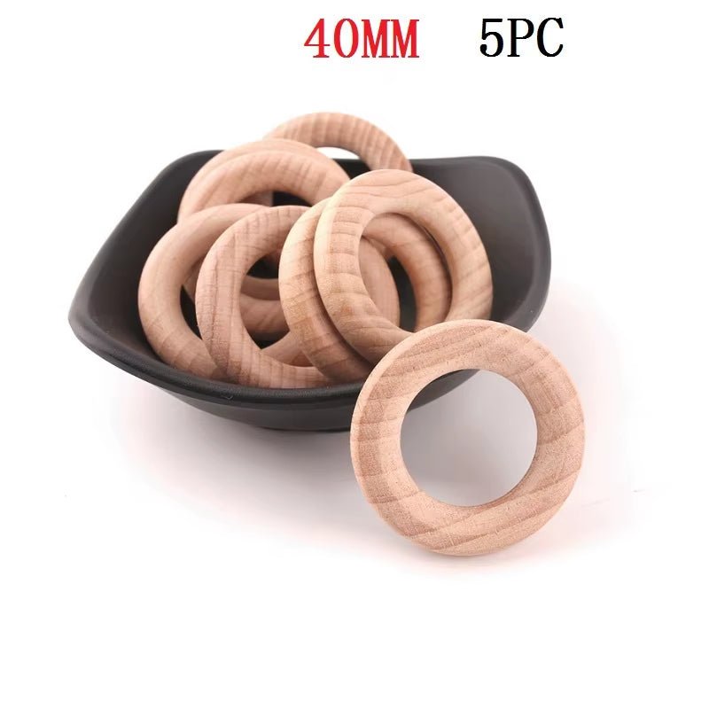 Wood Ring Soft Silicone Teether Toy - FLUFFI