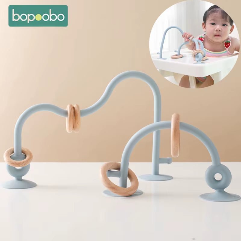 Wood Ring Soft Silicone Teether Toy - FLUFFI
