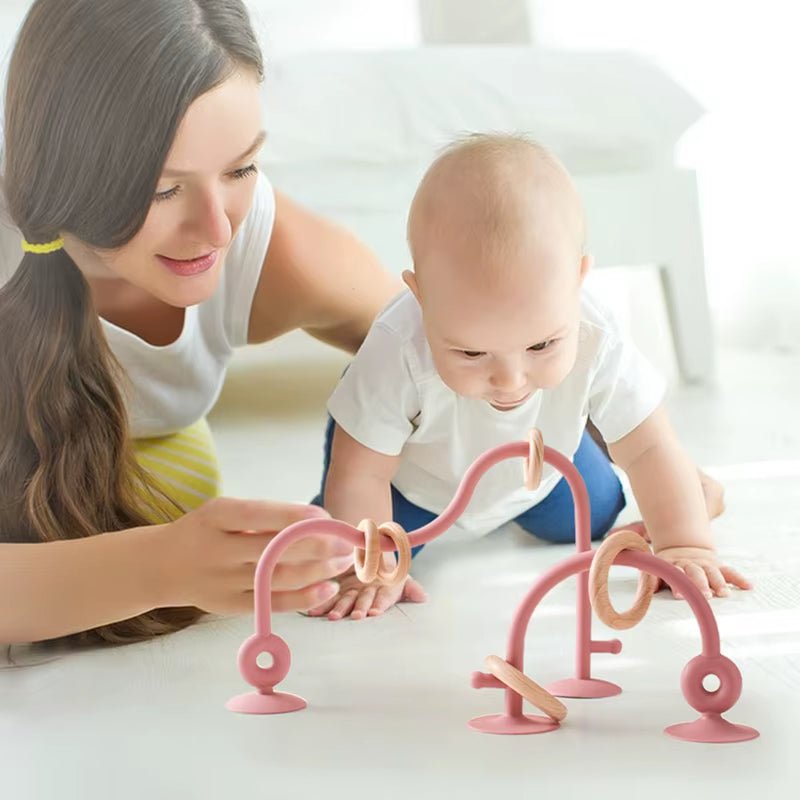Wood Ring Soft Silicone Teether Toy - FLUFFI