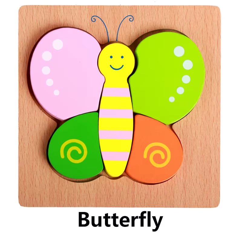 Wooden Animal and Vehicle Puzzles for Toddlers, Boys and Girls Educational, Bright Color Different Shapes - FLUFFI