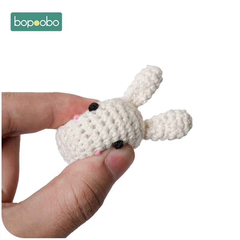 Wooden Crochet Beads Panda Chewable Beads DIY Wooden Teething Knitting Beads Jewelry Crib Sensory Toy Baby Teether - FLUFFI