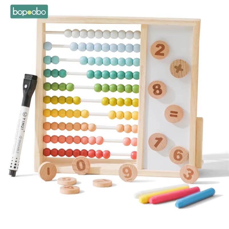 Wooden Montessori Math Toys Multifunction Abacus Toys Magnetic Blackboard Abacus Teaching Aid Educational Toys for Children Gift - FLUFFI