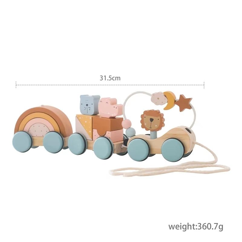 Wooden Train Montessori Toys - Number of Wood Baby'S Toys - FLUFFI