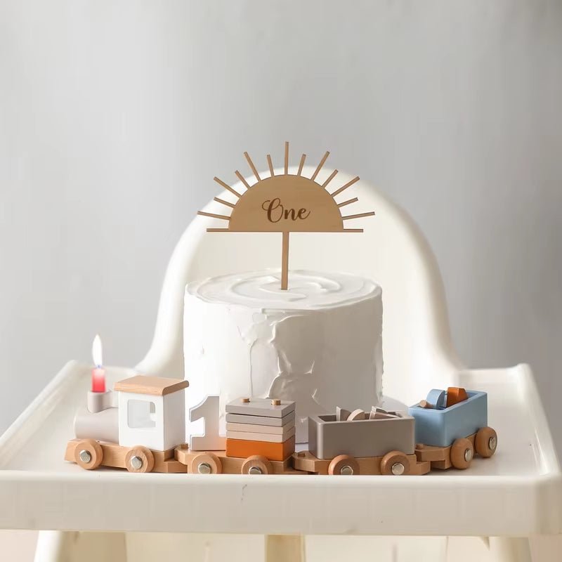 Wooden Train Montessori Toys - Number of Wood Baby'S Toys - FLUFFI