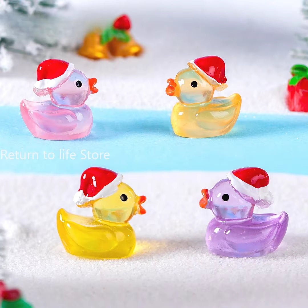 Xmas Resin Ducks | Luminous Tiny Ducks | Glow in the Dark Figures - FLUFFI