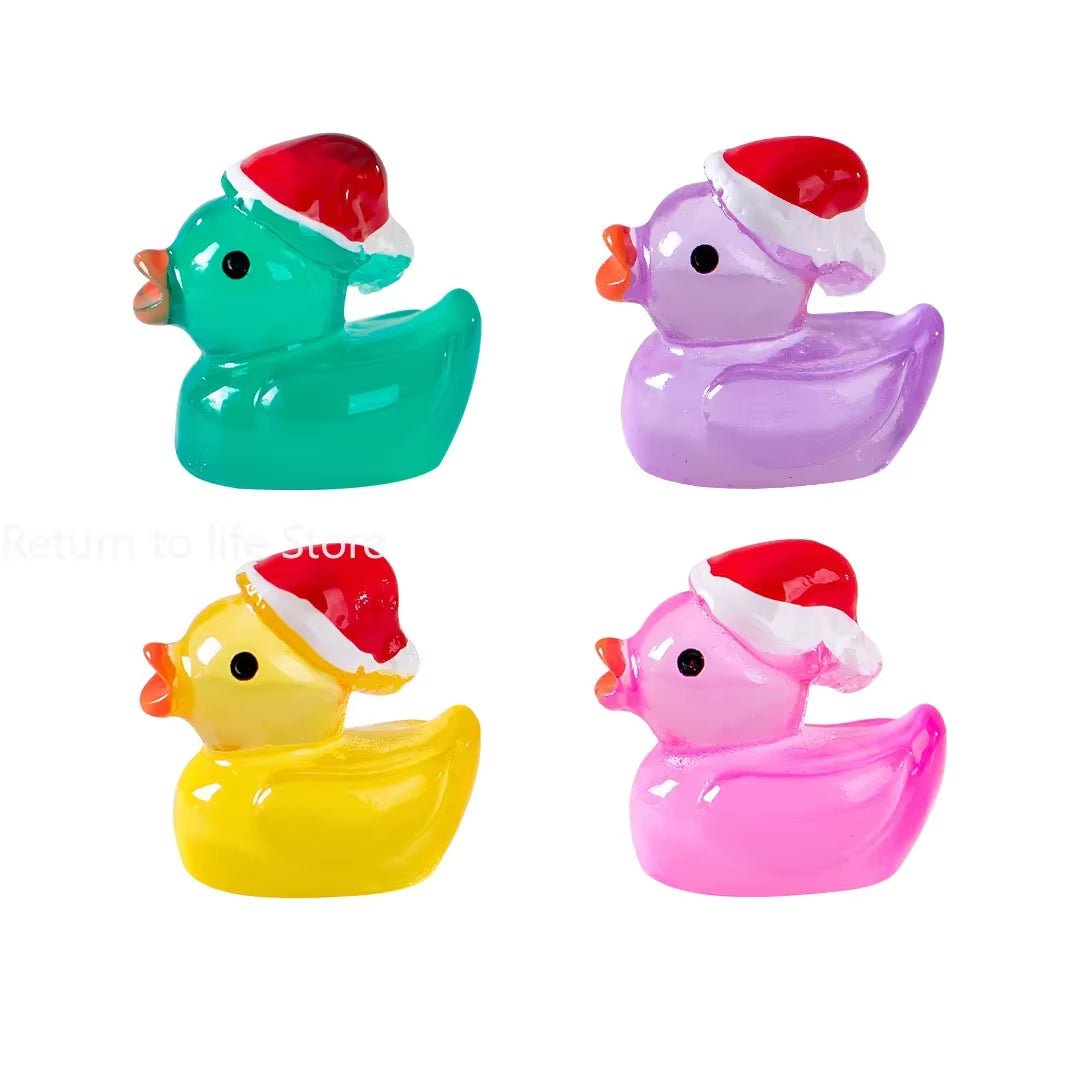 Xmas Resin Ducks | Luminous Tiny Ducks | Glow in the Dark Figures - FLUFFI