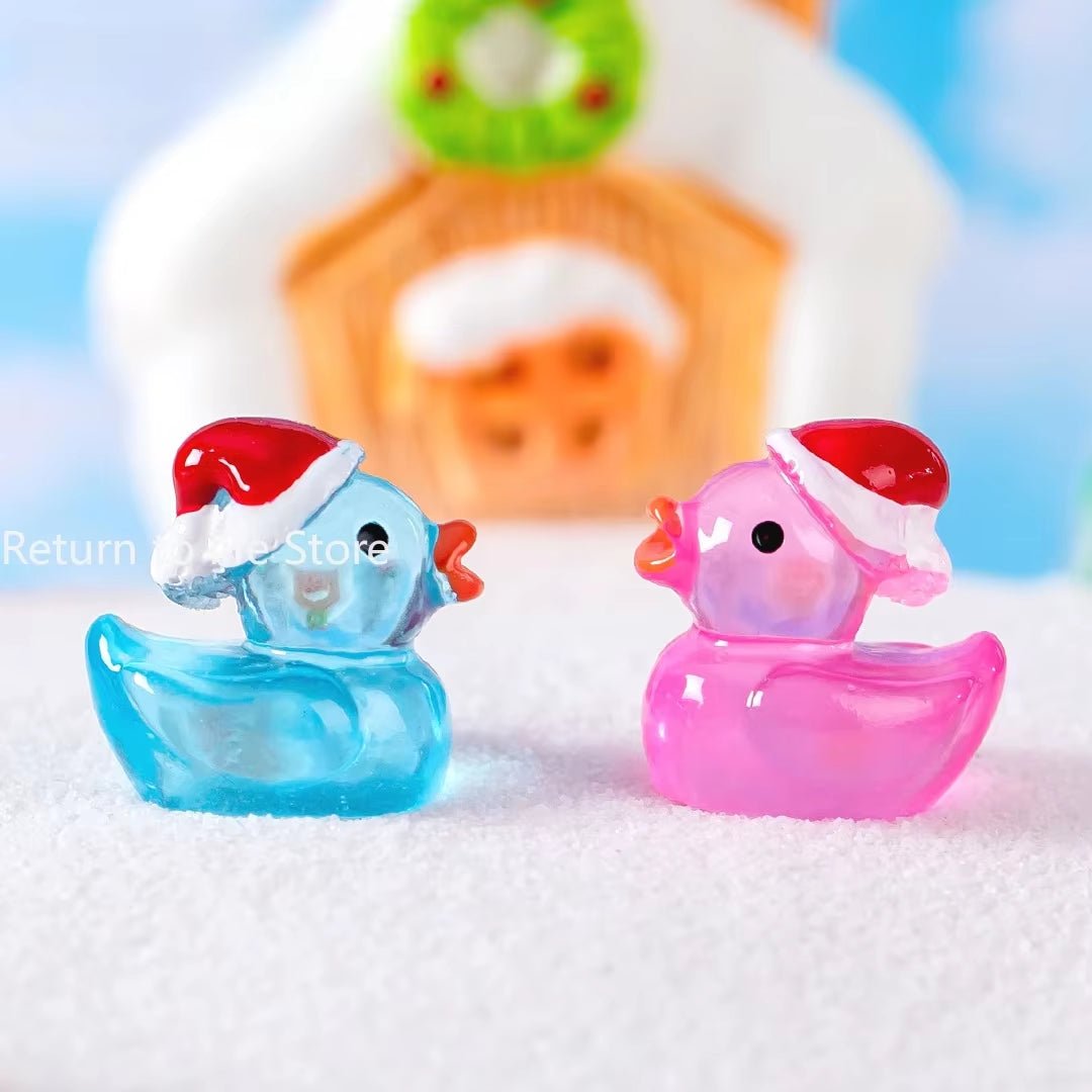 Xmas Resin Ducks | Luminous Tiny Ducks | Glow in the Dark Figures - FLUFFI