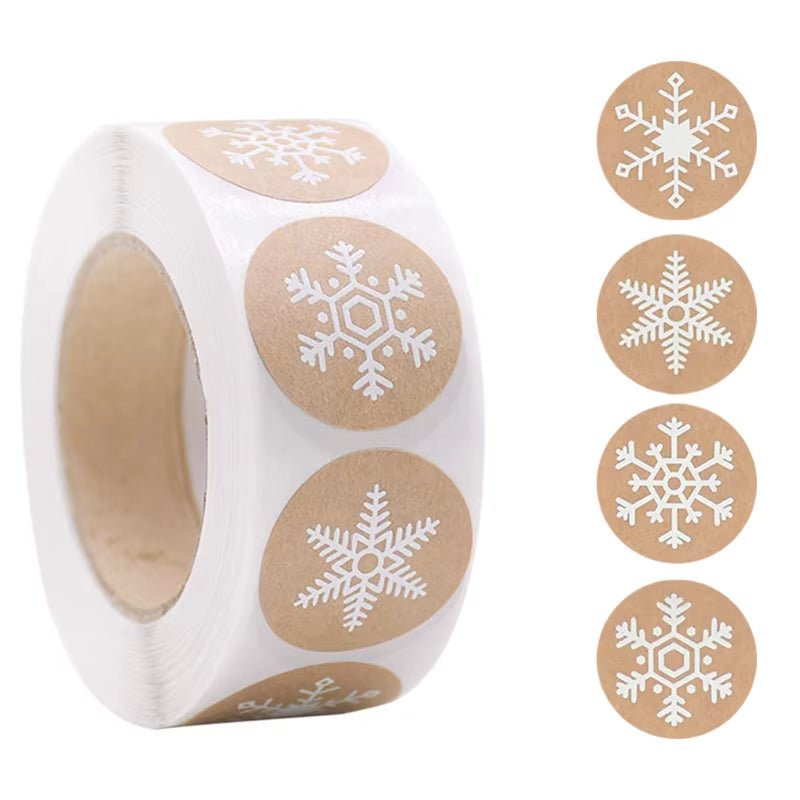Xmas Stickers Rolls | Bag Sealing Sticker | Tree - Elk - Candy - FLUFFI