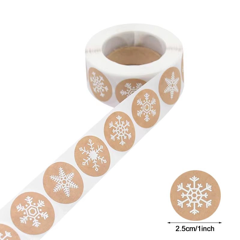 Xmas Stickers Rolls | Bag Sealing Sticker | Tree - Elk - Candy - FLUFFI