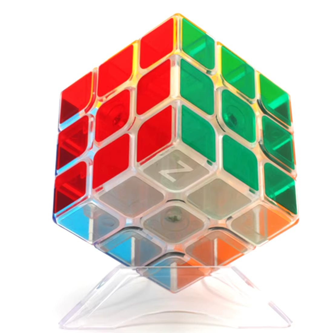 ZCUBE Transparent 3X3X3 Magic Cube Brain Teaser Speed Cube Puzzle Toy - FLUFFI